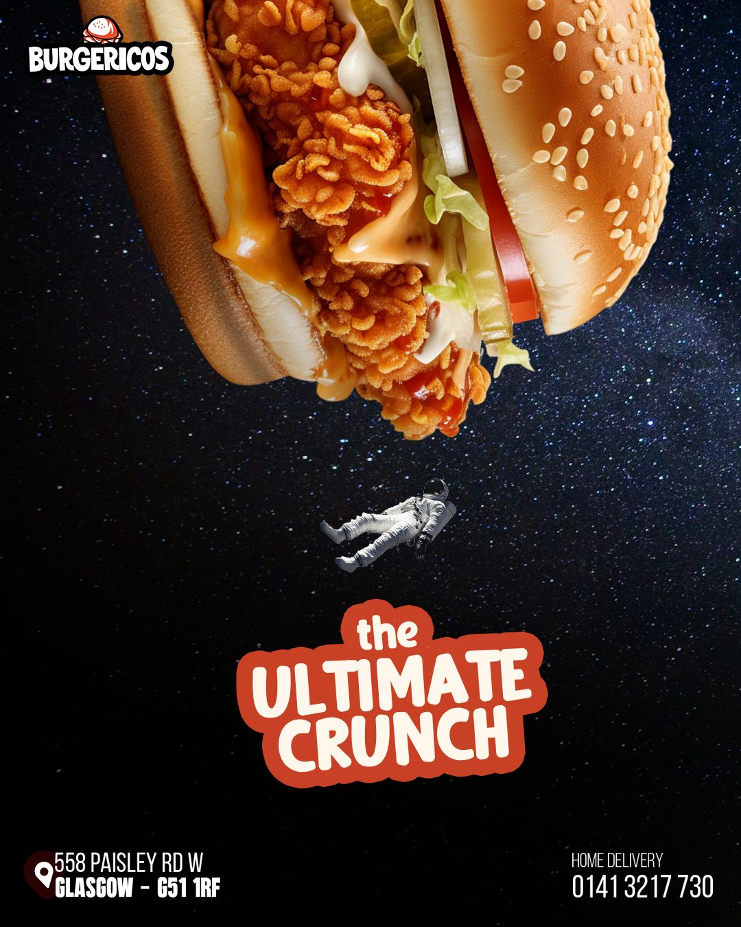 Burger Served in Burgerico's Restaurant in Glasgow