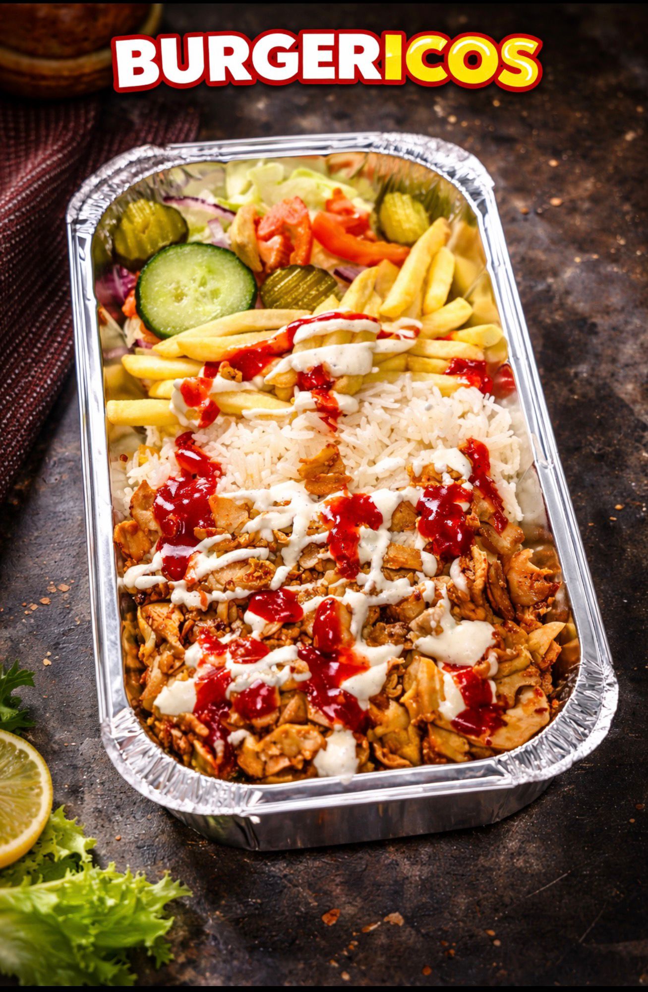 Chicken 'n' Rice BoxServed in Burgerico's Restaurant in Glasgow